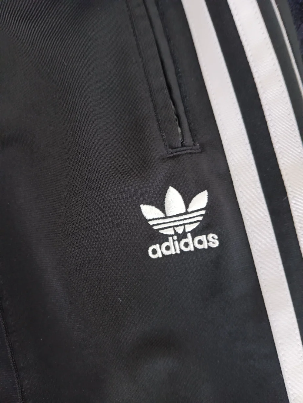 Adidas Black Three-Stripe Track Pants - Picture 3 of 4